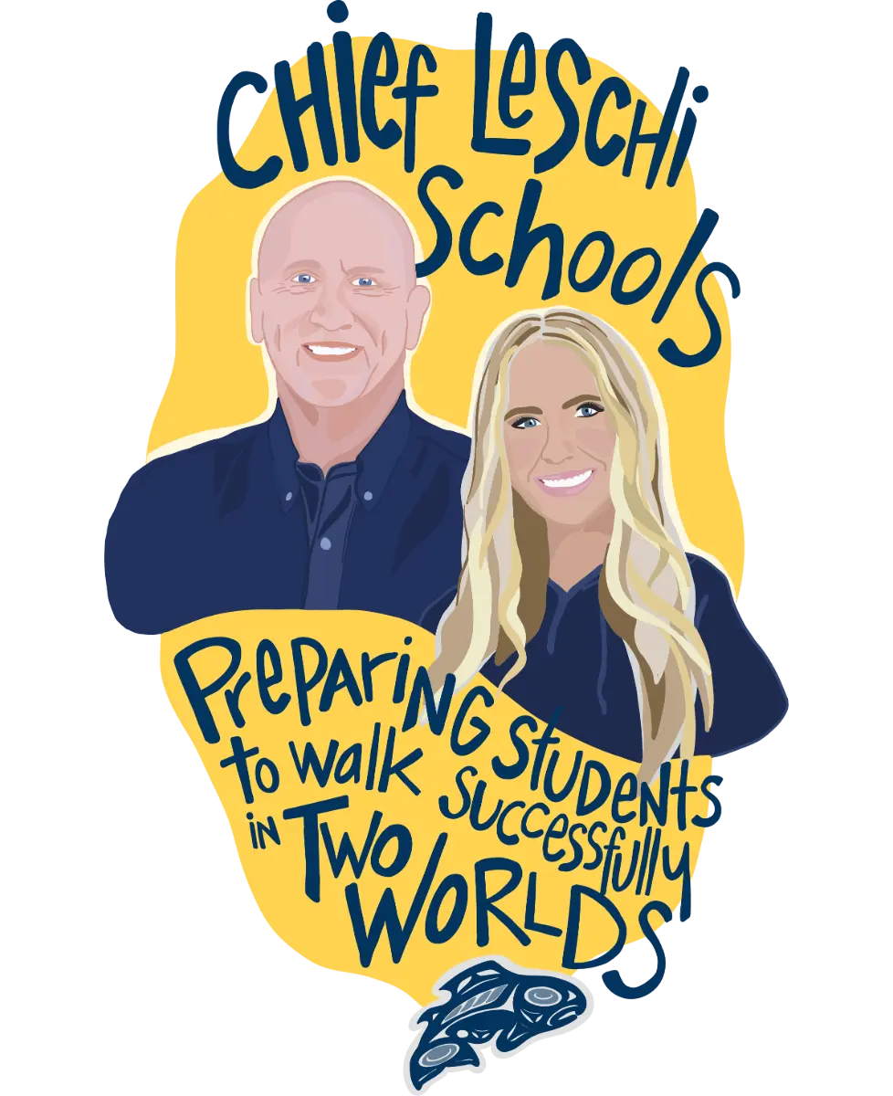 Chief Leschi Illustration for portfolio page Illustration of school champions from Chief Leschi schools.